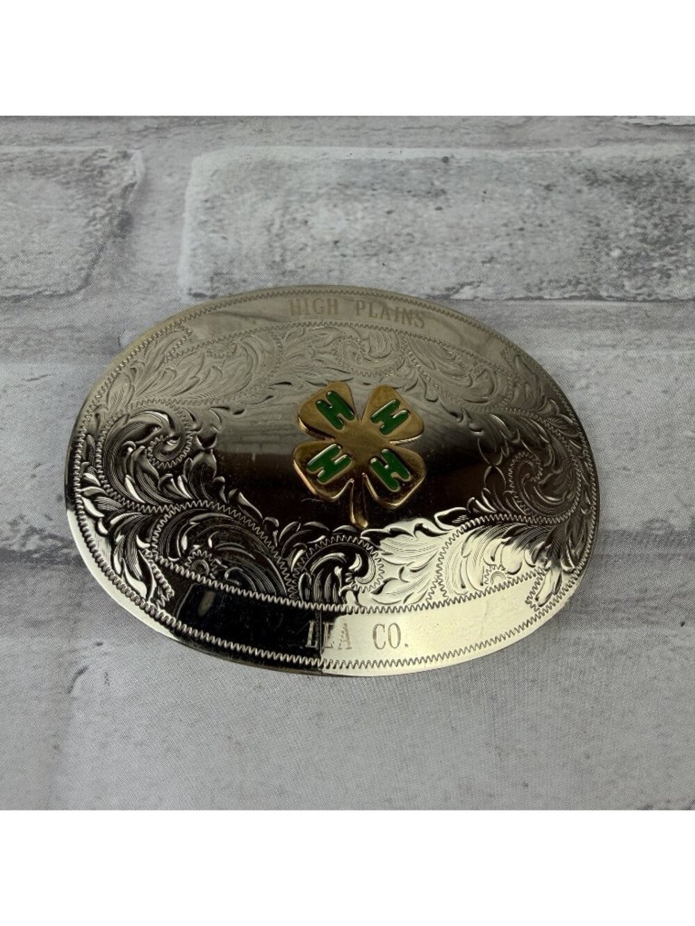 Montana Silversmiths 4-H Rodeo Belt Buckle High Plains Lea Co. German Silver